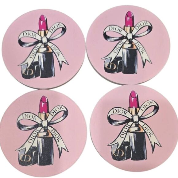 Amanda Greenwood Set Of 4 Dior Lipstick Decorative Coasters - Picture 2 of 6